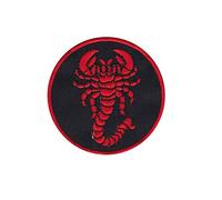 Écusson brodé à repasser avec inscription « Scorpions » rouge Scorpion Skorpion