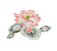 Écusson brodé à repasser en forme de lotus - Pour veste, costume, t-shirt, jupe, sac, décoration, patchwork - Fait à la main - Pour coudre des vêtements