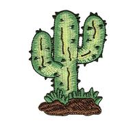Écusson brodé à repasser ou à coudre - Motif cactus vert - Pour vêtements - Dimensions : 6 x 8 cm