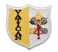Écusson brodé à repasser ou à coudre Motif drapeau de la Cité du Vatican 7,6 cm