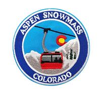 Écusson brodé à repasser ou à coudre Motif station de ski Aspen Snowmass Colorado Souvenir de voyage