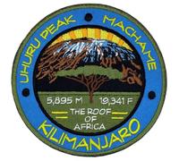 Écusson brodé à repasser ou à coudre sur le toit de l'Afrique du Mont Kilimandjaro Uhuru Peak Machame Route Tanzanie 8,9 cm