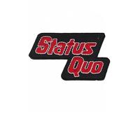 Écusson brodé à repasser ou à repasser Motif musique Status Quo Rouge/noir