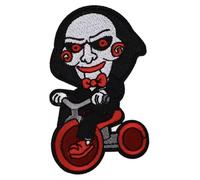 Écusson brodé à repasser sur vêtements avec masque de Billy la marionnette - 9,9 cm