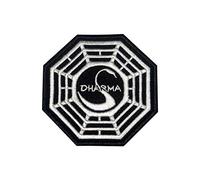 Écusson brodé à thermocoller ou à coudre avec logo du Dharma Lost pour vêtements, chemises, jeans, etc