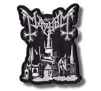 Écusson brodé à thermocoller sur le thème de l'église Mayhem