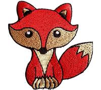 Écusson Brodé appliqué coudre renard enfant fille bebe couronne patch badge thermocollant " renard 7.8 x 7 cm "