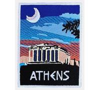 Écusson brodé Athènes Grèce (8,9 cm) à repasser ou à coudre sur l'île grecque - Emblème de voyage - Pour sac à dos, veste, casquette, chemise, sac cadeau