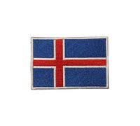 Écusson brodé avec logo du drapeau de l'Islande - Écusson thermocollant ou à coudre