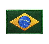 Écusson brodé avec logo du drapeau du Brésil - Écusson thermocollant ou à coudre