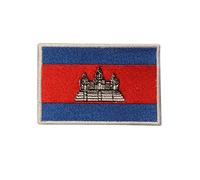 Écusson brodé avec logo du drapeau du Cambodge - Patch thermocollant ou à coudre
