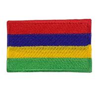 Écusson brodé Bebuz - Drapeau de l'île Maurice - Écusson brodé à thermocoller ou à coudre - Patch de réparation en tissu - Patchs militaires tactiques - Emblème