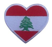 Écusson brodé Bebuz Liban en forme de cœur, thermocollant, à coudre ou à repasser, pour réparation de tissu militaire tactique