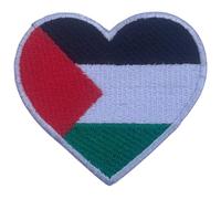 Écusson brodé Bebuz Palestine en forme de cœur - Écusson thermocollant ou à coudre - Pour réparation de tissu militaire tactique