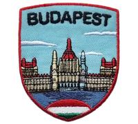 Écusson brodé Budapest Hongrie thermocollant ou à coudre (7,6 cm) Voyage Europe Vacances Souvenir Touristique Drapeau Emblème Cadeau