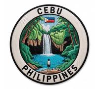Écusson brodé Cebu Philippines Patch thermocollant ou à coudre (7,6 cm) Voyage Asie Souvenir Cadeau