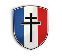 Ecusson brodé Croix de Lorraine Patriote - PVC 3D - Dos scratch - Taille 8X6,4CM