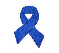 Écusson brodé de sensibilisation au cancer du côlon, bleu foncé, à thermocoller ou à coudre, pour vêtements, etc. 9 x 6 cm