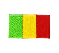 Écusson brodé Drapeau All Country Flag Patch (4,5 × 3 cm) - Écusson brodé thermocollant ou à coudre pour vestes, sacs à dos, sacs, chapeaux et projets d'artisanat (Mali)