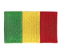 Écusson brodé drapeau de la Guinée - Thermocollant ou à coudre - Motif drapeau de la Guinée - Souvenir de voyage - Pour veste, sac à dos et chapeau - 7 x 4 cm