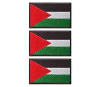 Écusson brodé drapeau de la Palestine - Patchs brodés - Emblème militaire - Applique de fermeture Velcro pour sac à vêtements