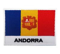 Écusson brodé drapeau de l'Andorre à thermocoller ou à coudre