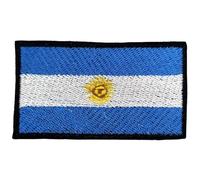 Écusson brodé drapeau de l'Argentine - Thermocollant ou à coudre - Motif drapeau du monde - Souvenir de voyage - Pour veste, sac à dos, chapeau et loisirs créatifs - 7 x 4 cm