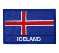 Écusson brodé drapeau de l'Islande thermocollant ou à coudre sur vêtements Reykjavik