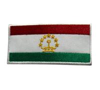 Écusson brodé drapeau de tous les pays (9,5 x 4,5 cm) - Écusson brodé à thermocoller et à coudre pour vestes, sacs à dos, chapeaux, sacs, gilets et loisirs créatifs (Tadjikistan)