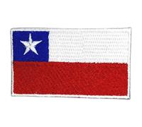 Écusson brodé drapeau de tous les pays - Thermocollant ou à coudre - Motif drapeau du monde - Souvenir de voyage - Pour veste, sac à dos, chapeau - Loisirs créatifs - 7 x 4 cm (Drapeau du Chili)
