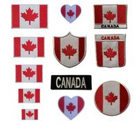 Écusson brodé drapeau du Canada - 4,5 x 3 cm - Thermocollant ou à coudre - Pour veste, sac à dos, chapeau - Loisirs créatifs