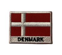 Écusson brodé drapeau du Danemark avec nom Patch thermocollant ou à coudre Symbole national militaire pour vêtements, sacs à dos, casquettes