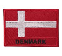 Écusson brodé drapeau du Danemark thermocollant ou à coudre sur sac, T-shirt