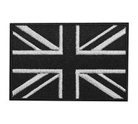 Écusson brodé drapeau national anglais noir à coudre ou à repasser pour vêtements, etc. 9 x 6 cm