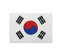 Écusson brodé drapeau national de la Corée du Sud thermocollant/à coudre pour vestes, sacs à dos, sacs, chapeaux et projets de bricolage (4,5 × 3 cm)