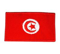 Écusson brodé drapeau national de la Tunisie thermocollant ou à coudre