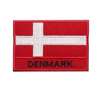 Écusson brodé drapeau national du Danemark à coudre ou à repasser