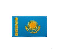 Écusson brodé drapeau national du Kazakhstan (4,5 × 3 cm) - Patch thermocollant/à coudre pour vestes, sacs à dos, sacs, chapeaux et projets de bricolage (Kazakhstan)