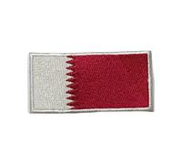 Écusson brodé drapeau national du Qatar (4,5 × 3 cm) - Patch thermocollant/à coudre pour vestes, sacs à dos, sacs, chapeaux et projets de bricolage (Qatar)