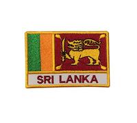Écusson brodé drapeau national du Sri Lanka à thermocoller ou à coudre pour vêtements
