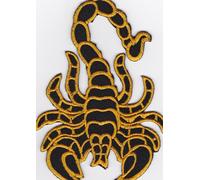 Ecusson brodé Ecussons Imprimés Ecussons Thermocollants iron-on Patch Scorpion Noir Doré Biker