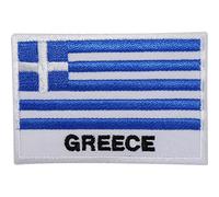 Écusson brodé ELLU à repasser ou à coudre avec drapeau grec pour jeans