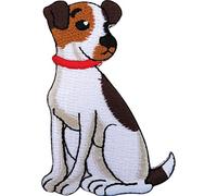 Écusson brodé ELLU à thermocoller ou à coudre - 1 pièce - Rectangulaire - Patch brodé - patch - Thématique Chien - 5,3 cm x 7,8 cm