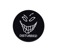 Écusson brodé en métal avec inscription en anglais « Disturbed Smile Us »