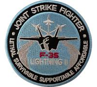Écusson brodé F-35 Lightning II Avion de chasse à repasser ou à coudre