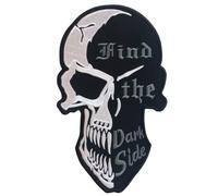 Écusson brodé « Find The Dark Side Skull » à coudre sur le dos pour veste de motard
