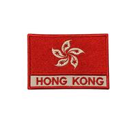 Écusson brodé flocage drapeau national de Hong Kong à repasser ou à coudre