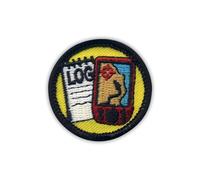 Écusson brodé Geocaching Log et GPS Merit - Rond 3,8 cm - À coudre - Patch brodé