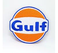 Écusson brodé Gulf Oil Gasoline Vintage Biker F1 Racing à thermocoller ou à coudre