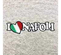 Écusson brodé I Love Napoli (avec drapeau)